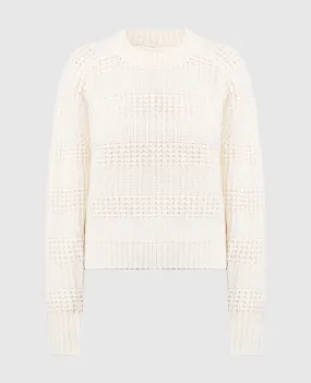 White cashmere textured sweater by Lou Lou Studio