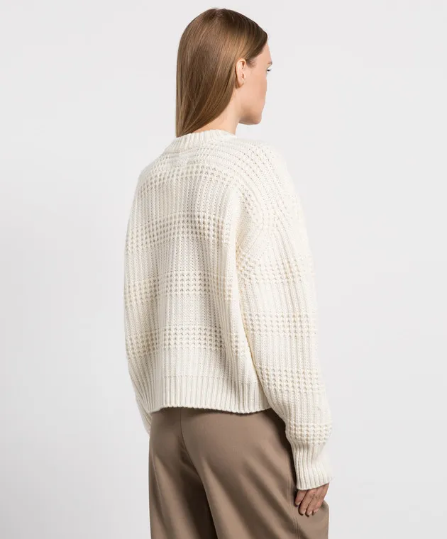 White cashmere textured sweater by Lou Lou Studio