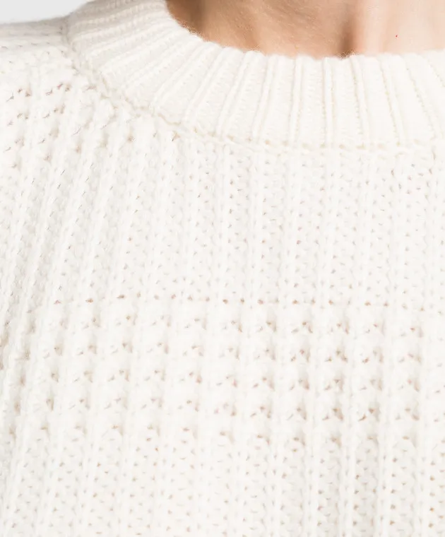 White cashmere textured sweater by Lou Lou Studio