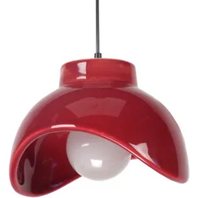 Round Red Ceramic Pendant Light