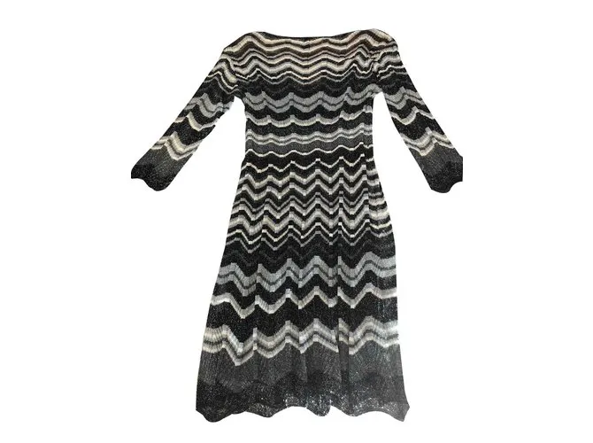 M Missoni Vestidos Negro Plata Blanco Gris 