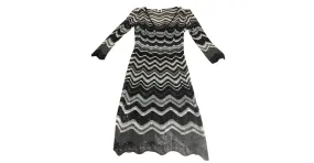 M Missoni Vestidos Negro Plata Blanco Gris 