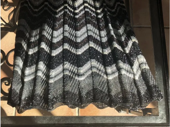 M Missoni Vestidos Negro Plata Blanco Gris 