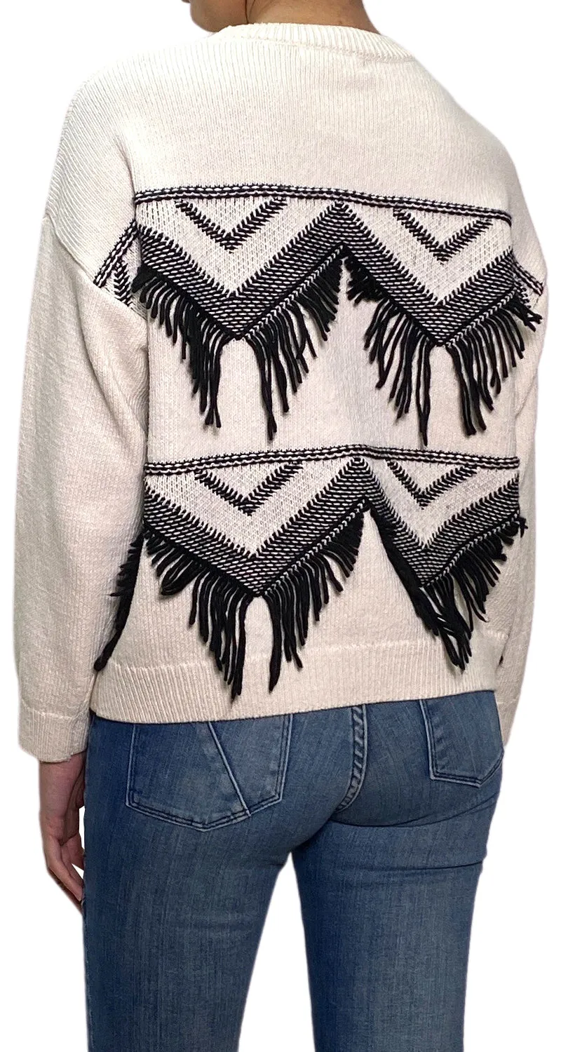 MANGO Fringed Sweater