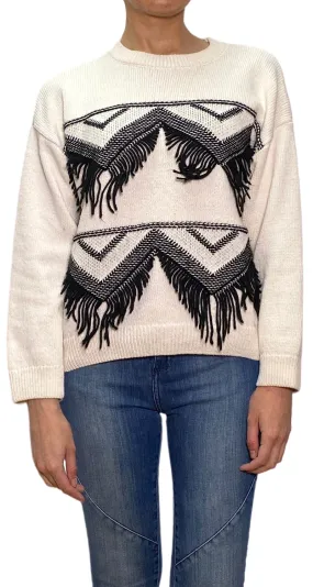 MANGO Fringed Sweater