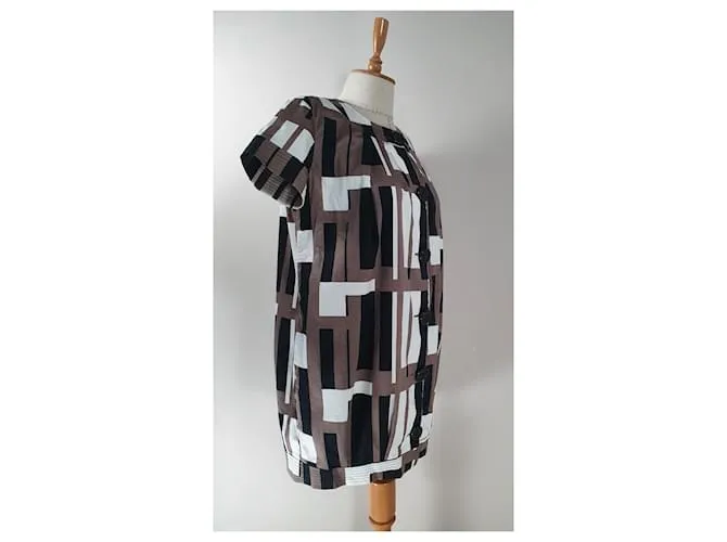 Marimekko Vestidos Castaño Negro Blanco Multicolor 