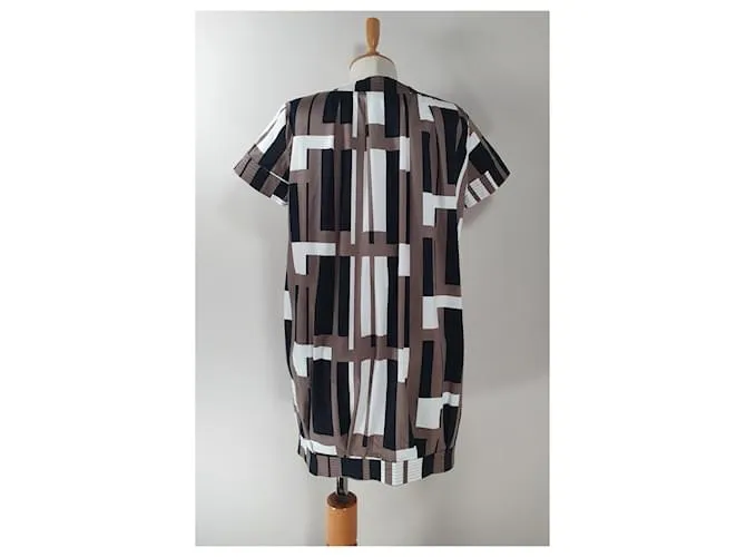 Marimekko Vestidos Castaño Negro Blanco Multicolor 