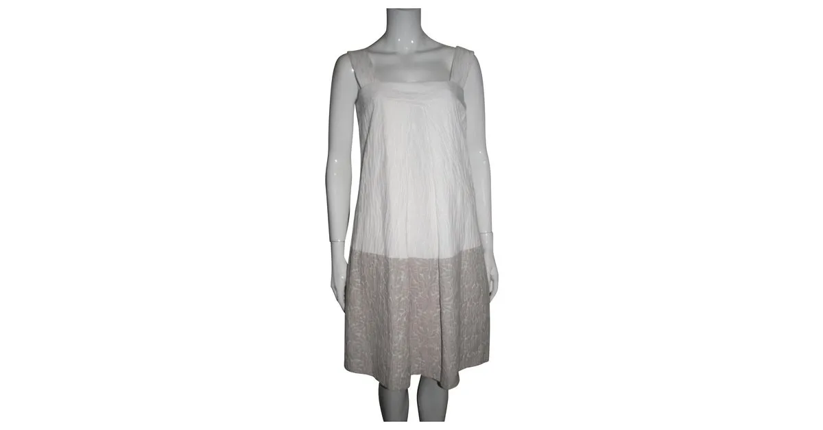 Milly Vestido Pini Blanco Beige 