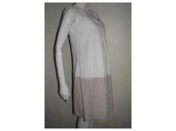 Milly Vestido Pini Blanco Beige 