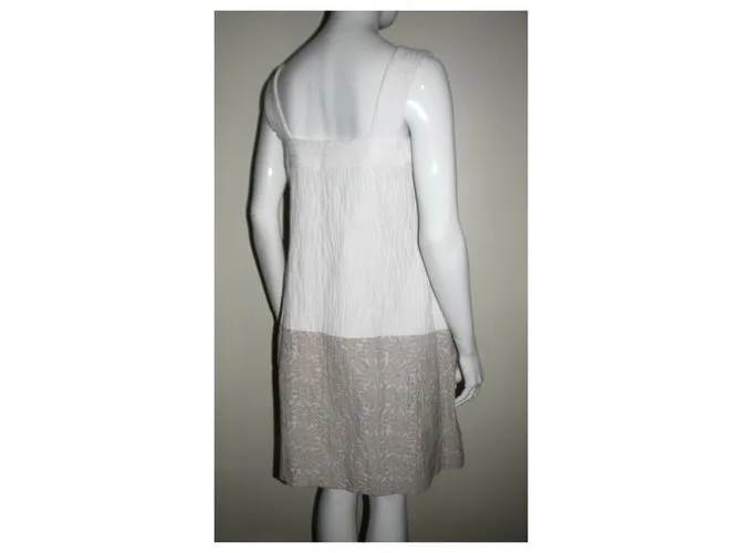 Milly Vestido Pini Blanco Beige 