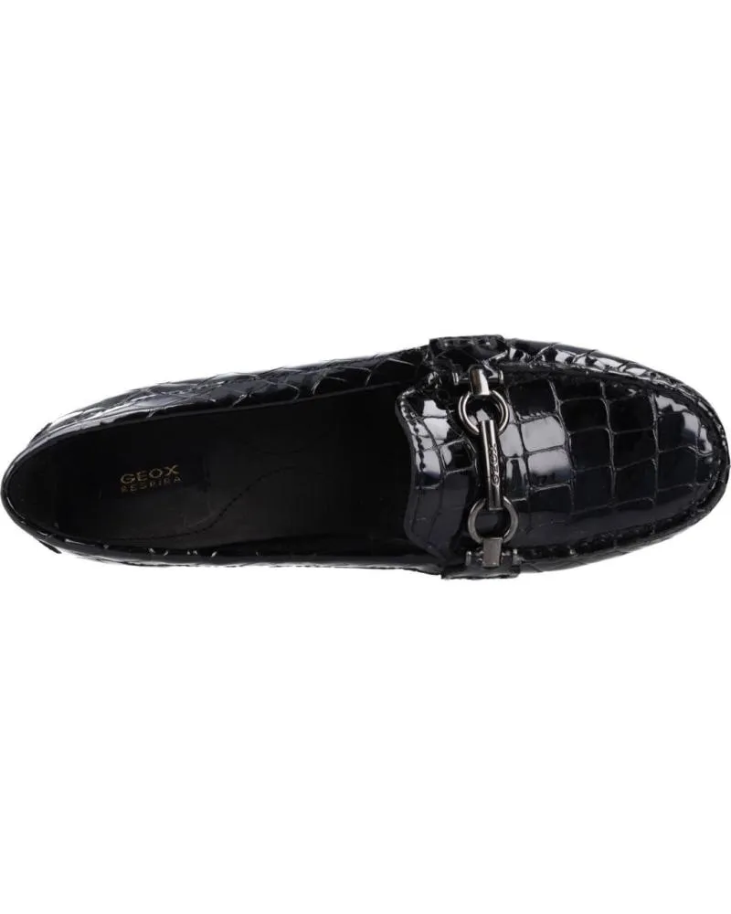 Mocasines de Mujer GEOX CROC PR PAT LEA NEGRO