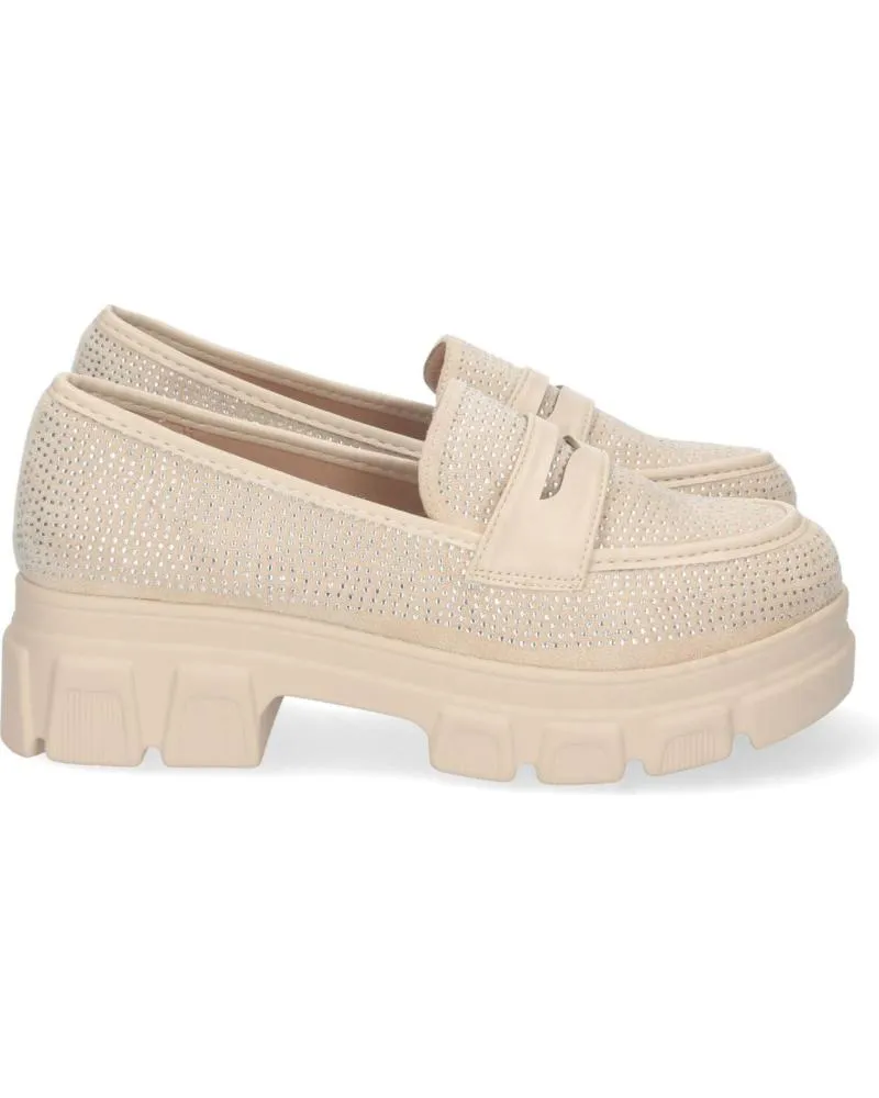 Mocasines PUNTOSALAO  de Mujer MOCASIN PLANO COLOR BEIGE PARA MUJER CON STRASS Y SUELA DENT  VARIOS COLORES