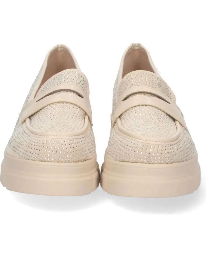 Mocasines PUNTOSALAO  de Mujer MOCASIN PLANO COLOR BEIGE PARA MUJER CON STRASS Y SUELA DENT  VARIOS COLORES