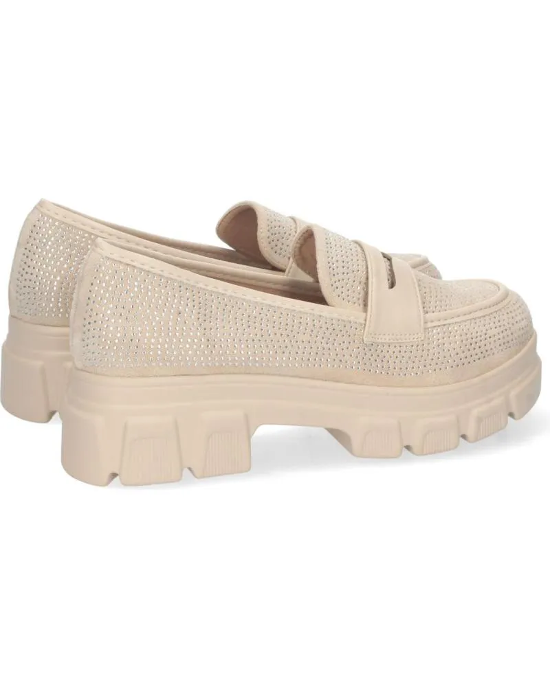 Mocasines PUNTOSALAO  de Mujer MOCASIN PLANO COLOR BEIGE PARA MUJER CON STRASS Y SUELA DENT  VARIOS COLORES