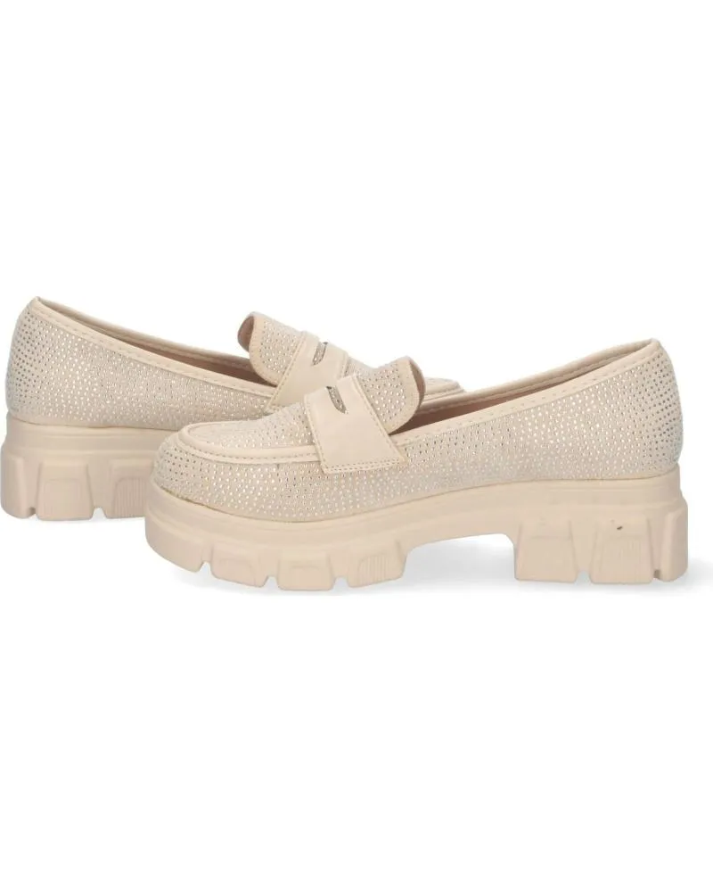 Mocasines PUNTOSALAO  de Mujer MOCASIN PLANO COLOR BEIGE PARA MUJER CON STRASS Y SUELA DENT  VARIOS COLORES