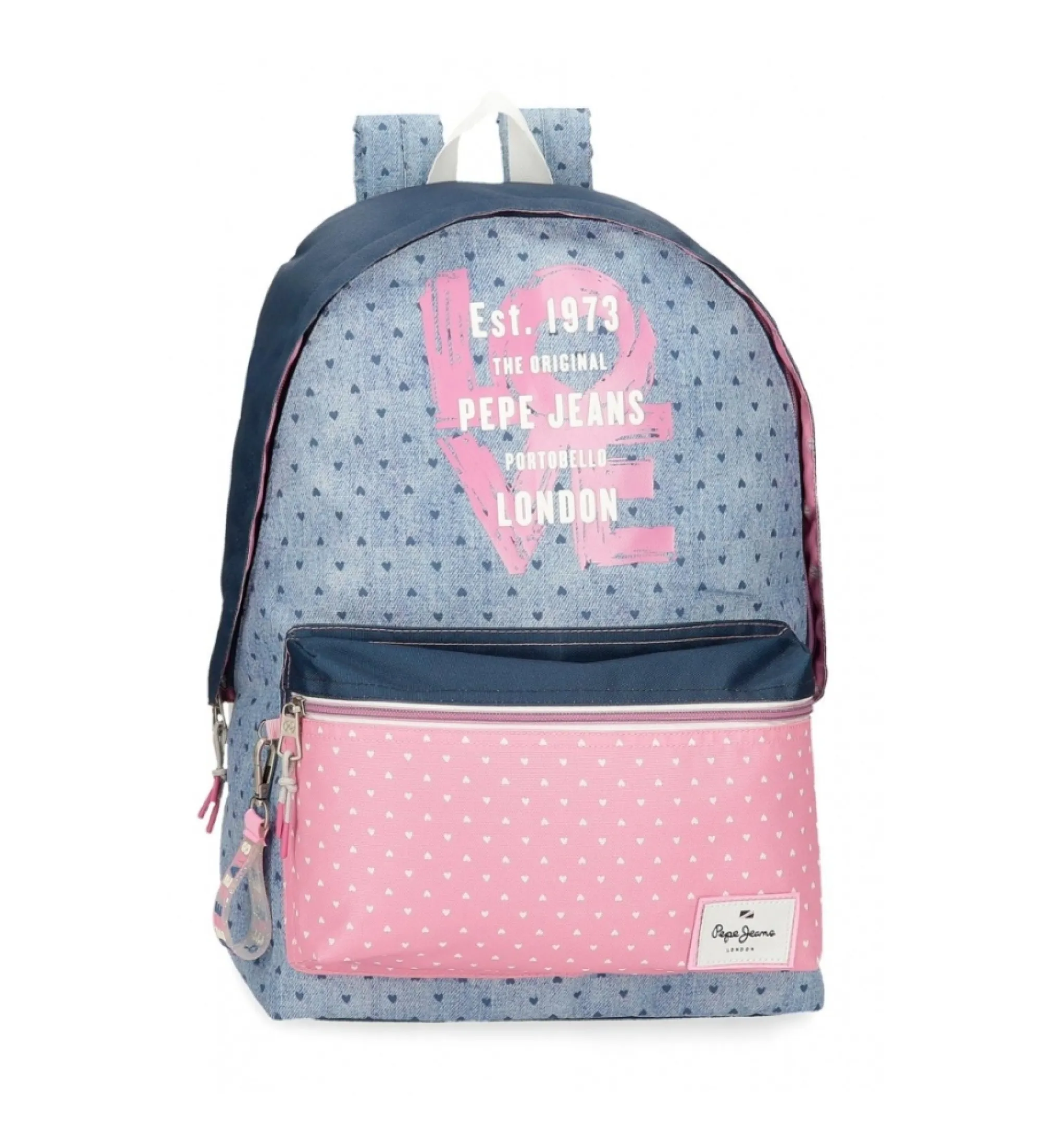 Pepe Jeans Noni Denim Backpack 42cm in Blue, Pink