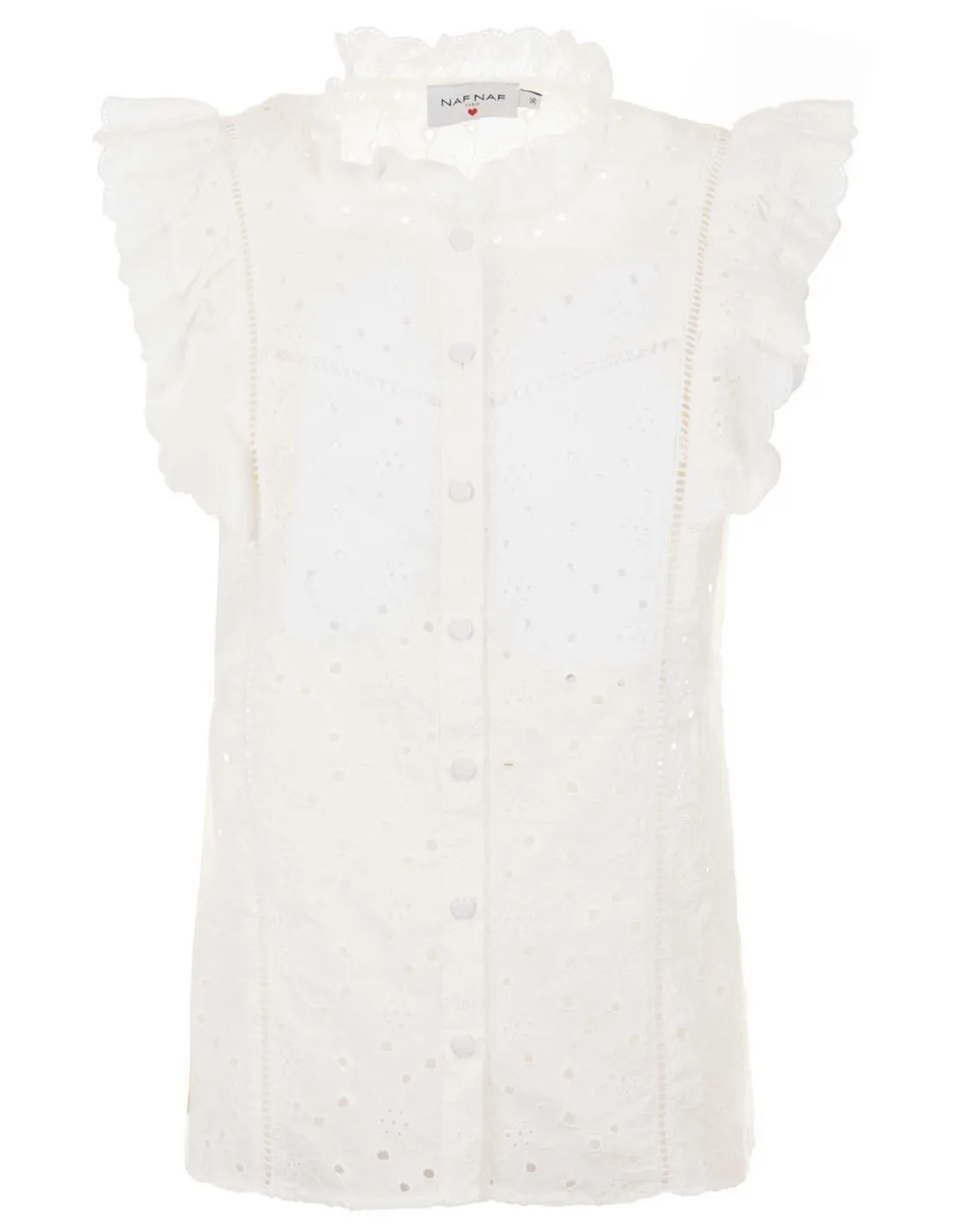 NAF NAF - Blusa blanca AENC 67 Mujer