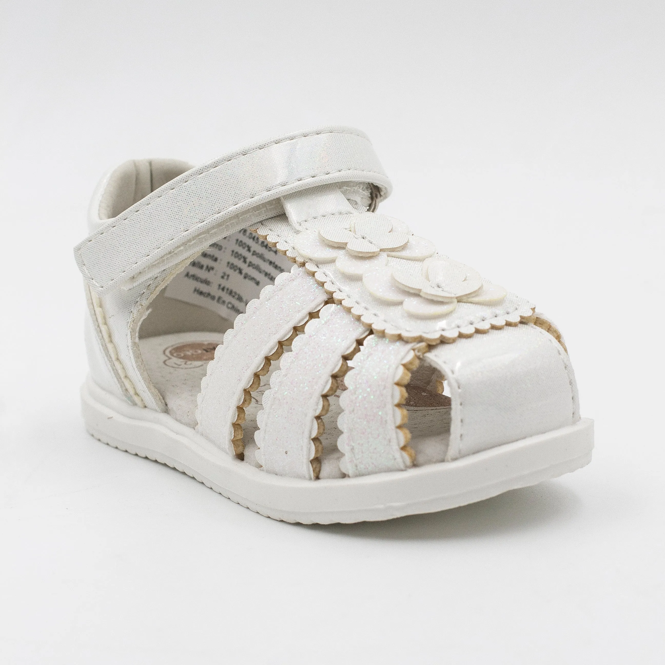 Natgeo Kids Sandalia Nia con velcro Blanco Plateado