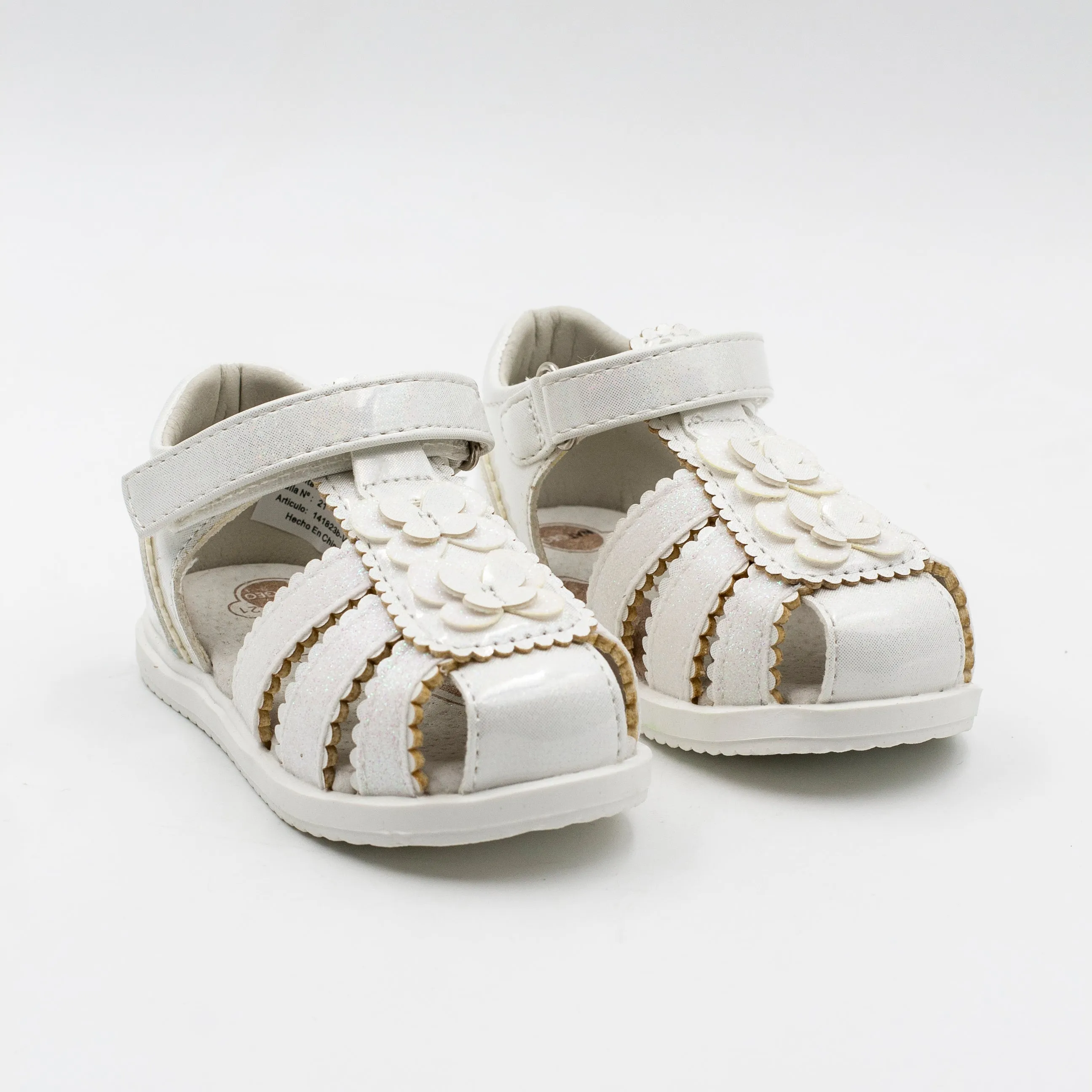 Natgeo Kids Sandalia Nia con velcro Blanco Plateado