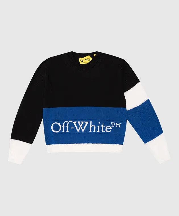 Children's black wool sweater logo