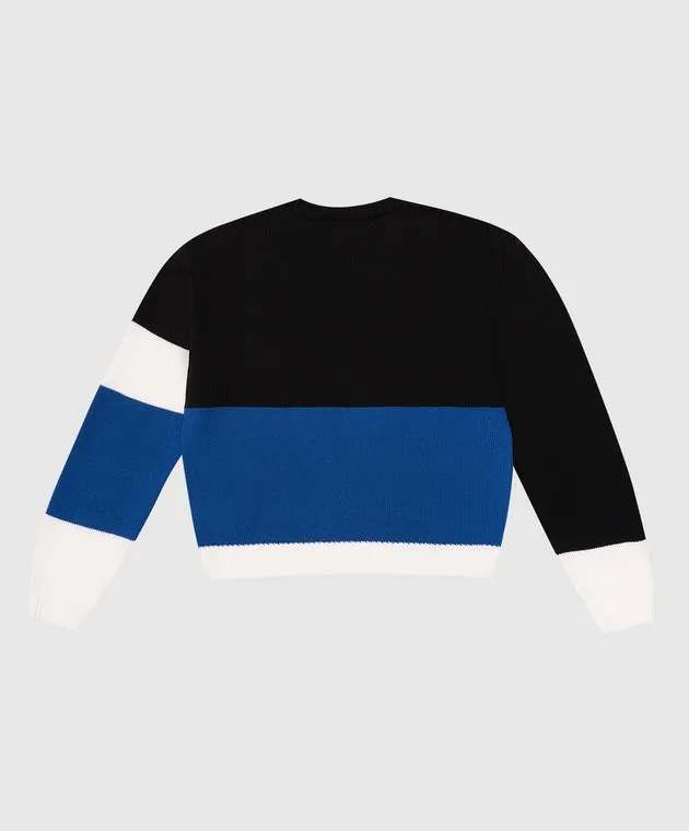 Children's black wool sweater logo