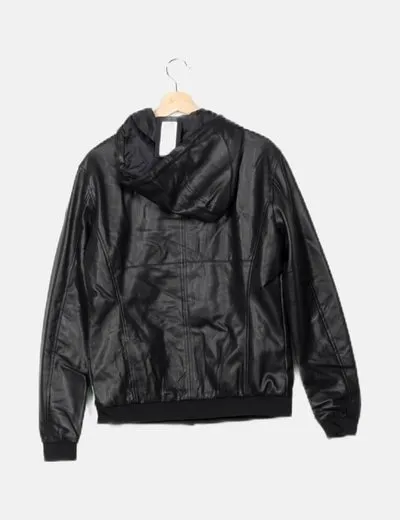 Textured Black Faux Leather ONLY & SONS Jacket