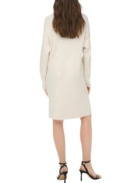 Only Fia Katia Ribbed Beige Dress for Women