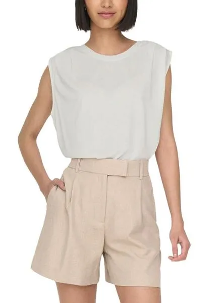 Only Free Modal Satin Beige Women's T-shirt