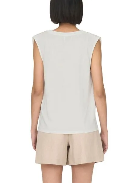 Only Free Modal Satin Beige Women's T-shirt