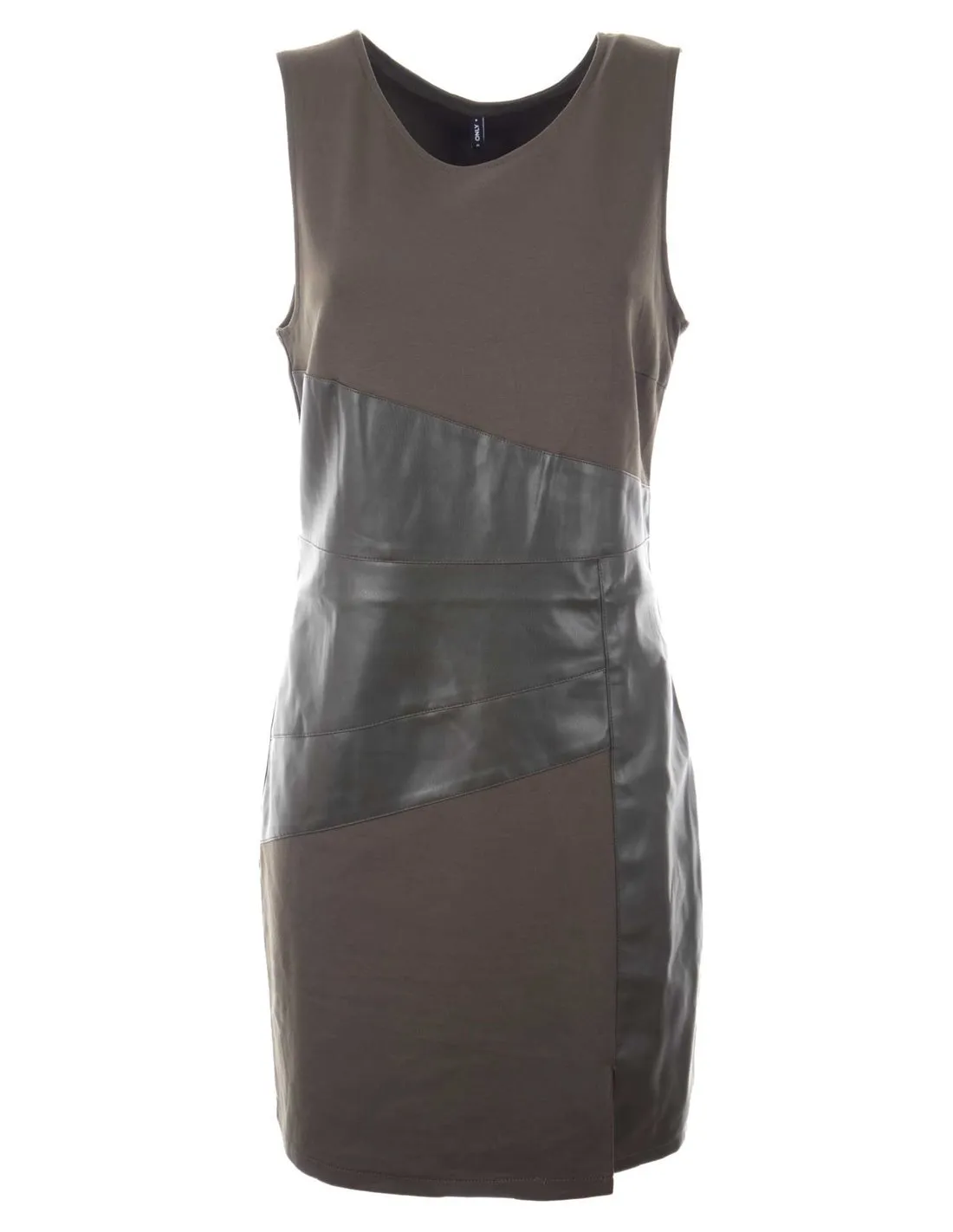 ONLY - Vestido verde onlMarianne Faux Leather Mix Dress 15305763 Mujer