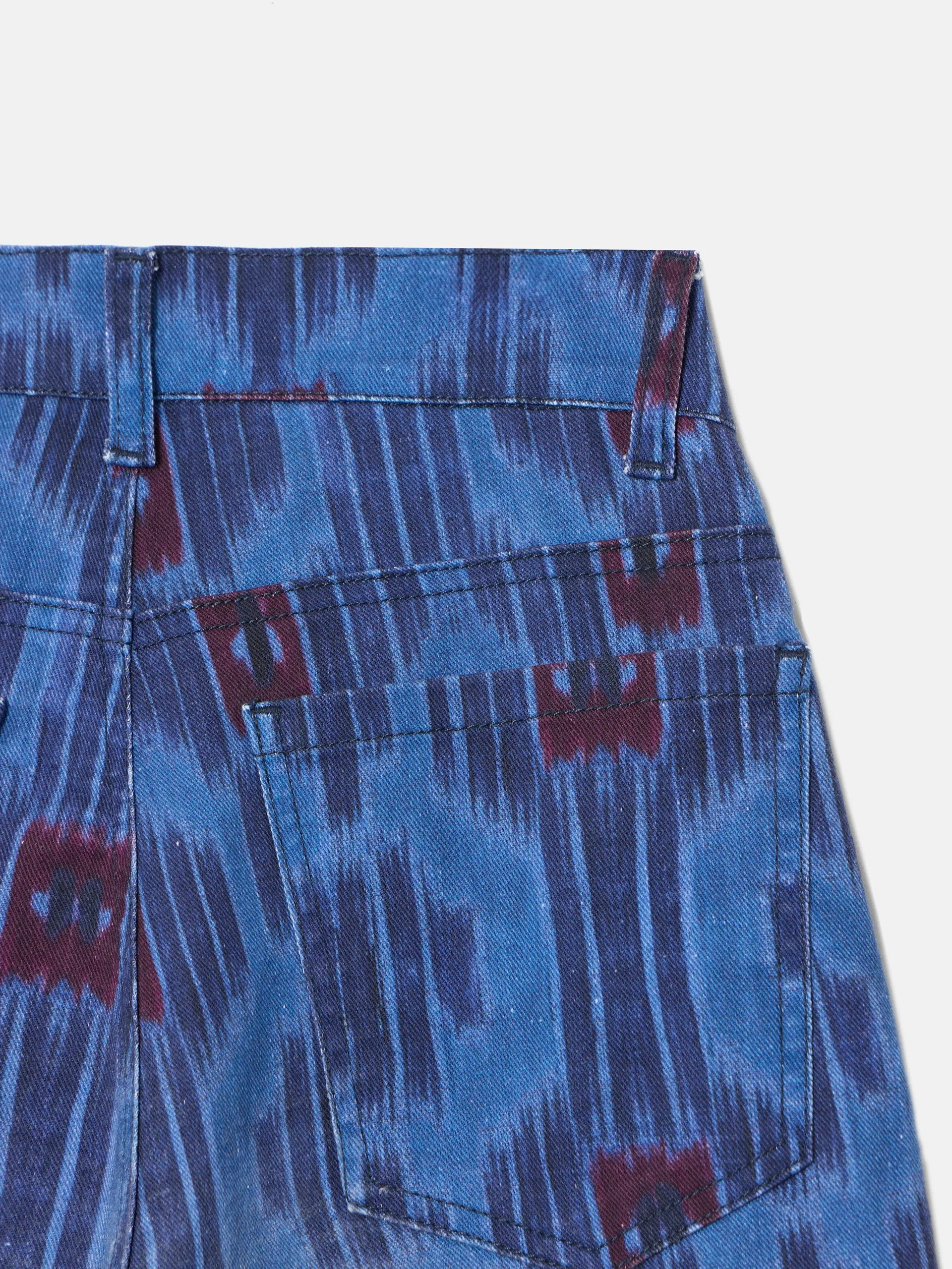 Pantalon denim estampado azul