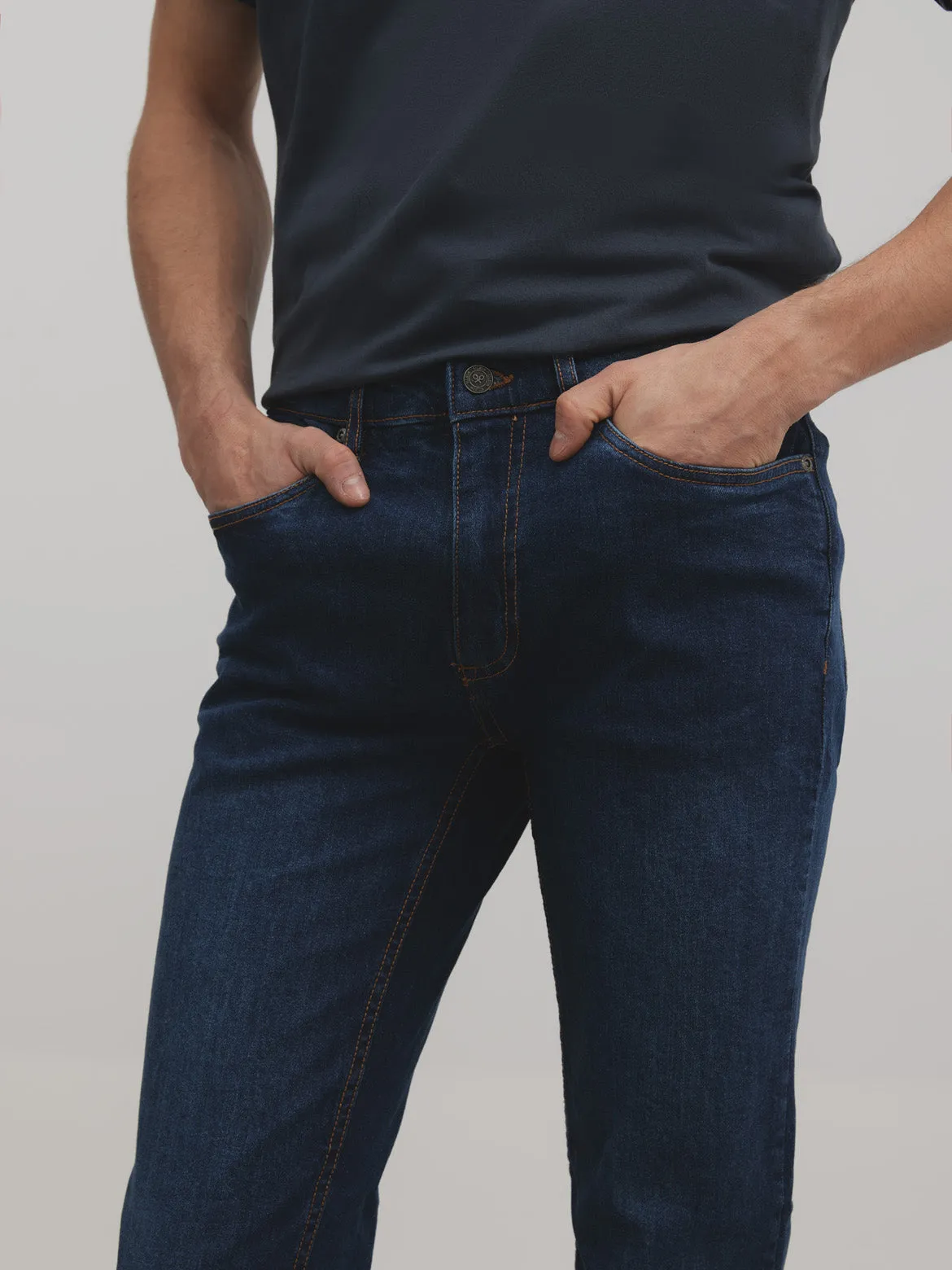 Pantalon sport vaquero azul oscuro