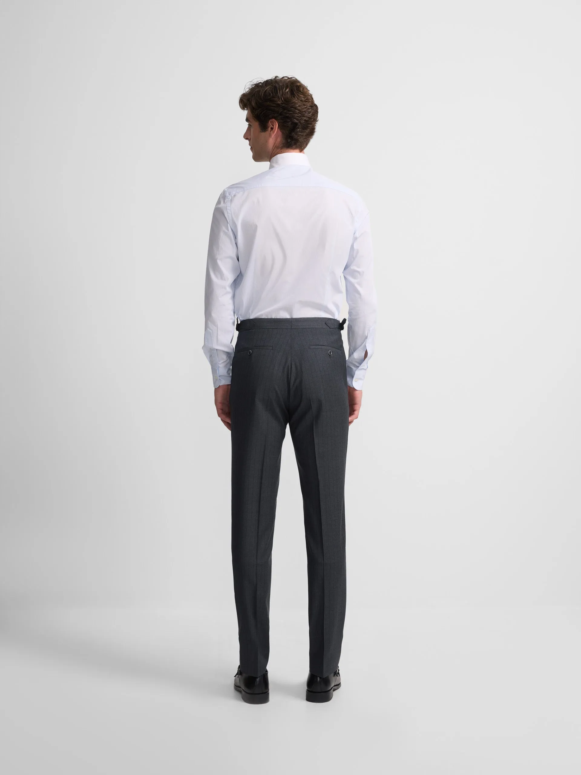 Pantalon traje cruzado diplomatico gris medio