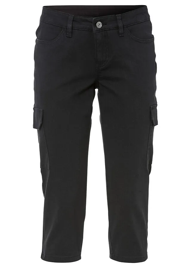 Pantalón capri Negro elástico