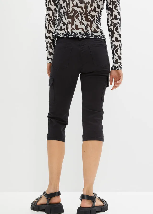 Pantalón capri Negro elástico