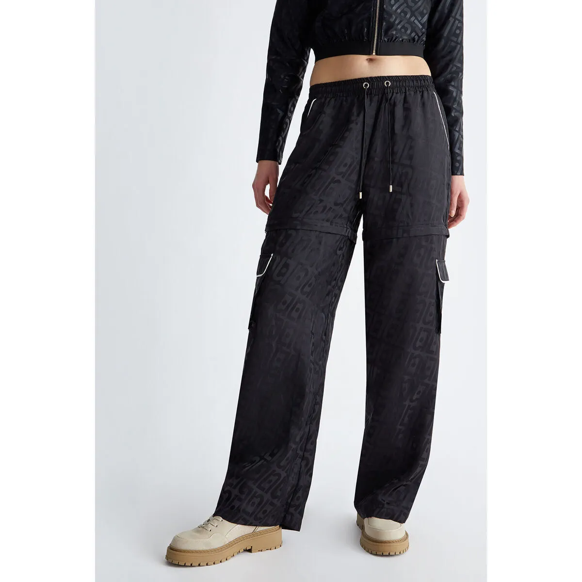 Jacquard satin trousers