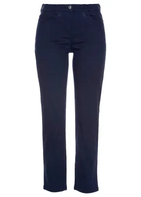 Elastic dark blue capri pants