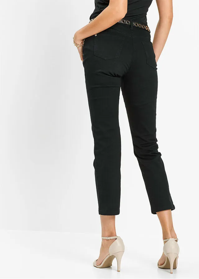 Pantalón capri elástico Negro