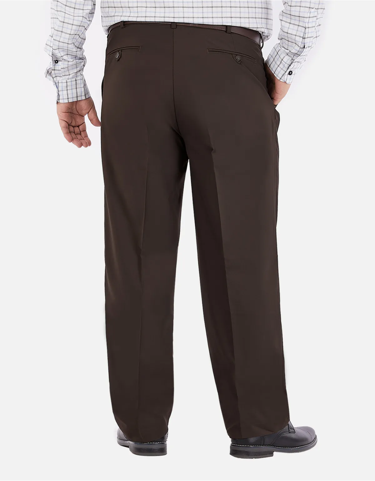 Pant polystel slim regular fit brown