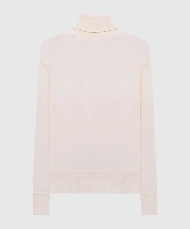 Peserico Beige wool silk cashmere sweater monil chain