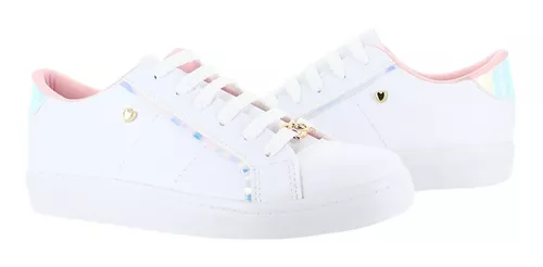 Pink Latte Tenis Urbano Blanco Con Cromo Para Mujer 78447