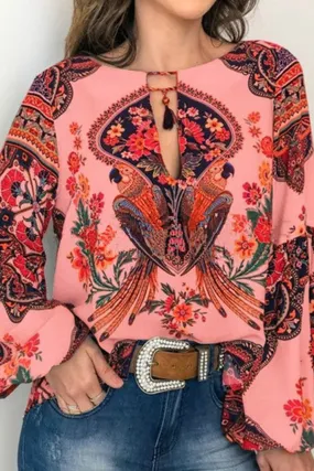 Pink tropical blouse