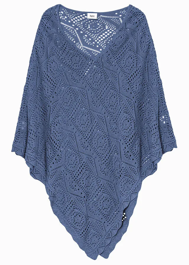 Blue denim poncho