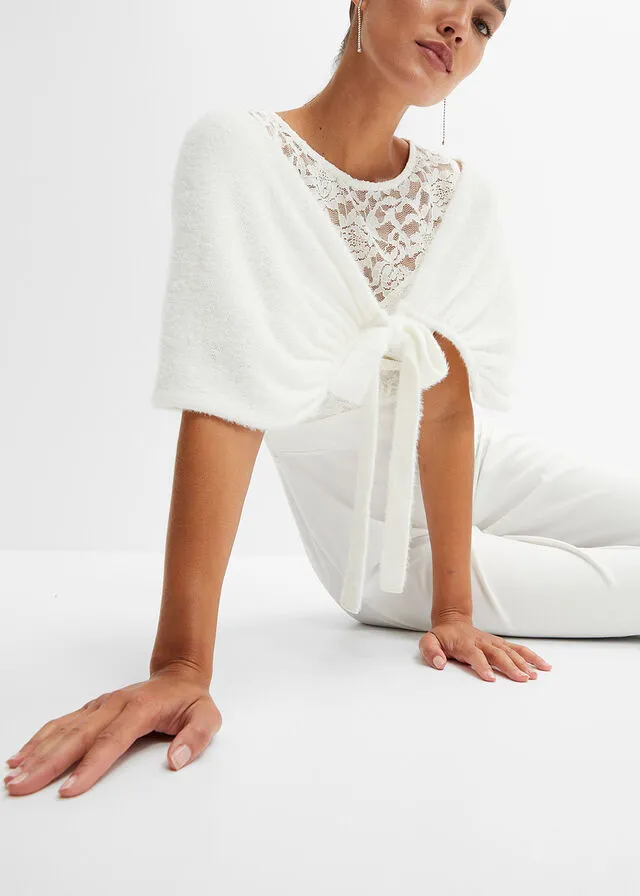 White Wool Poncho