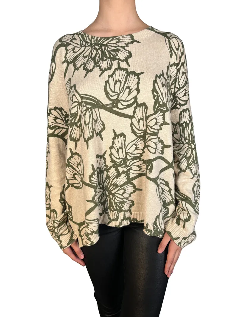 RAPSODIA Leaf Pattern Sweater