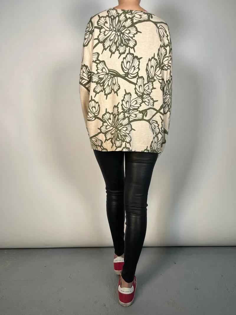 RAPSODIA Leaf Pattern Sweater