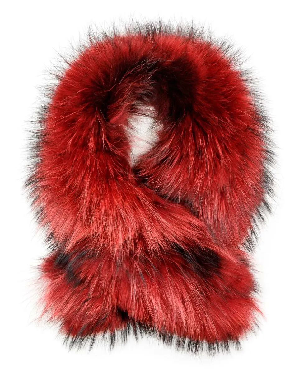 Red Finnish Marmot Fur Rock Stole