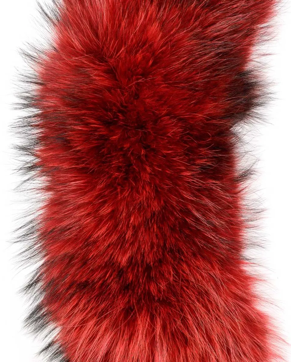 Red Finnish Marmot Fur Rock Stole