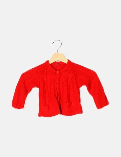 Red Knit Jacket without Brand Name