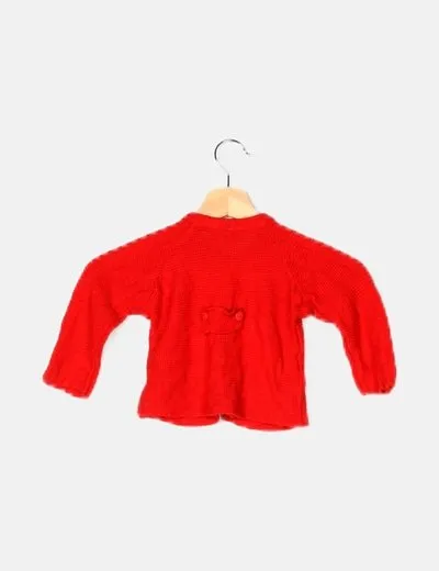 Red Knit Jacket without Brand Name